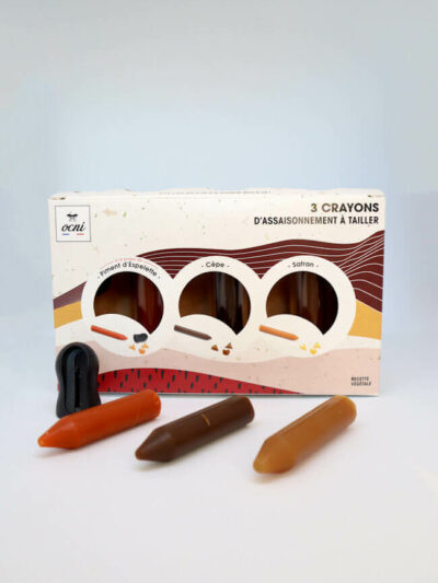 Crayons d'assaisonnement à tailler - Cèpe / Safran / Piment d'espelette