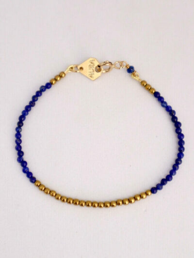 Bracelet avec pierres naturelles de Lapis Lazuli lithothérapie - Bracelet filigrane Lapis Lazuli Aura Bijoux