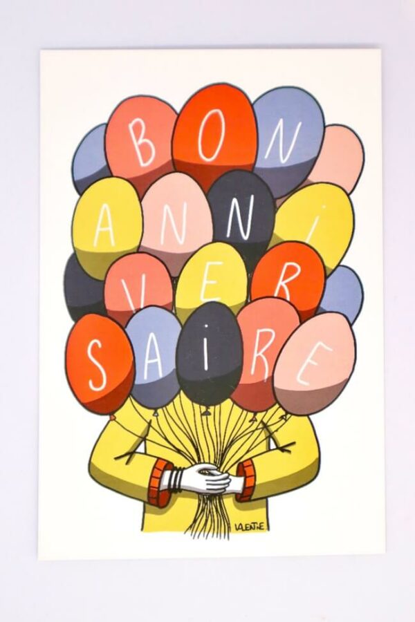 Carte d'anniversaire avec des ballons - Les crayons de Valentine