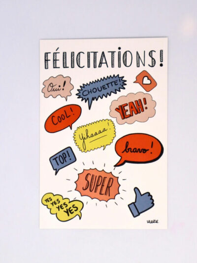Carte félicitations - Les crayons de Valentine