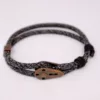 Bracelet homme noir et gris avec poulie - Bracelet Nuptse Patrice Hills