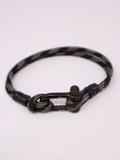 Bracelet homme avec corde noir et gris - Bracelet Dark Patrice Hills