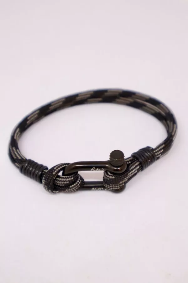 Bracelet homme avec corde noir et gris - Bracelet Dark Patrice Hills