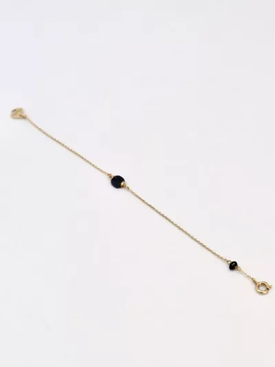 Bracelet avec pierre d'onyx lithothérapie - Bracelet Berlingot Onyx Aura Bijoux