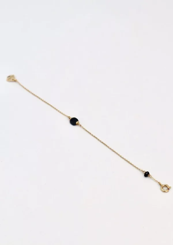 Bracelet avec pierre d'onyx lithothérapie - Bracelet Berlingot Onyx Aura Bijoux