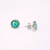 Boucles d'oreilles fille verte et bleu paon - Les minis