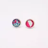 Boucles d'oreilles fille rose et bleu motif attrape-rêves et plume - Les minis