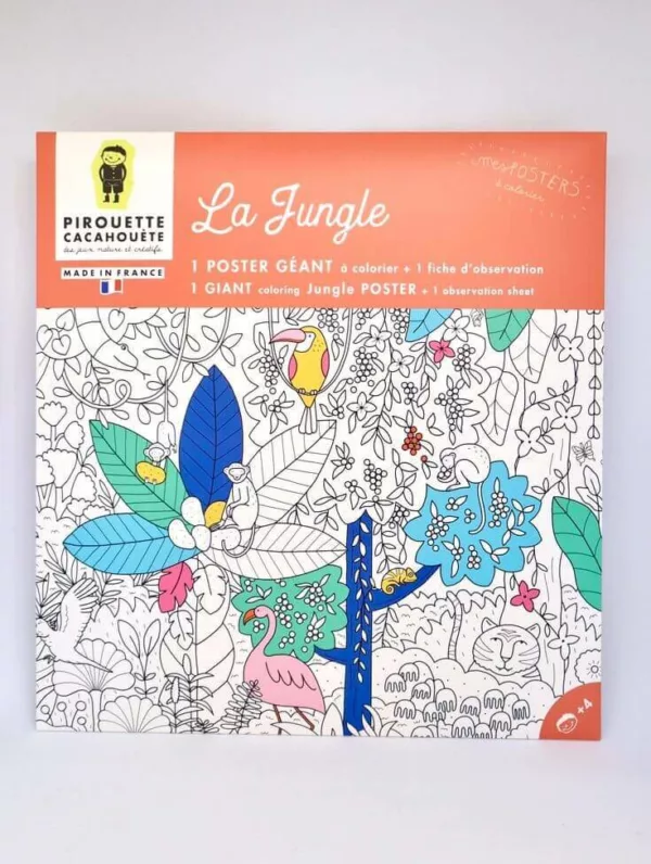 Poster géant à colorier Jungle - Pirouette Cacahouète