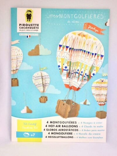Kit créatif enfant montgolfière à construire - Pirouette Cacahouète