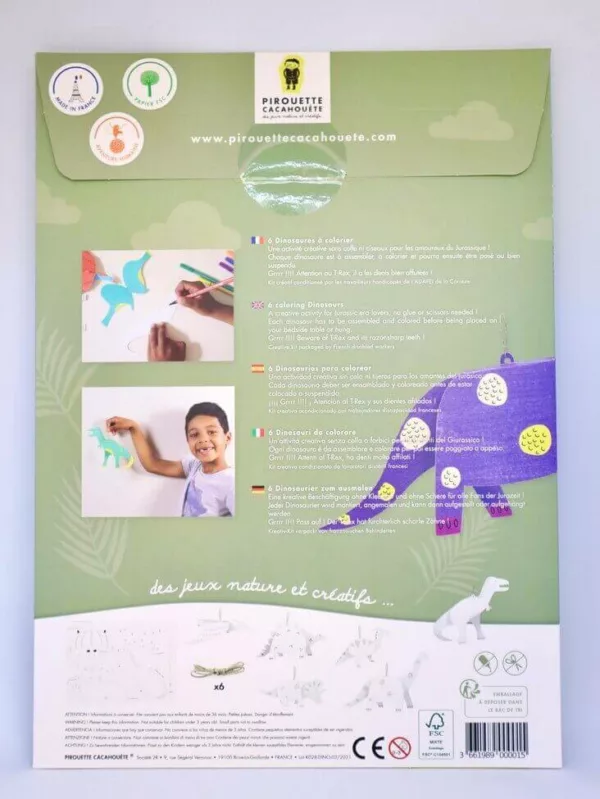 Règles kit créatif enfant dinosaures à construire - Pirouette Cacahouète