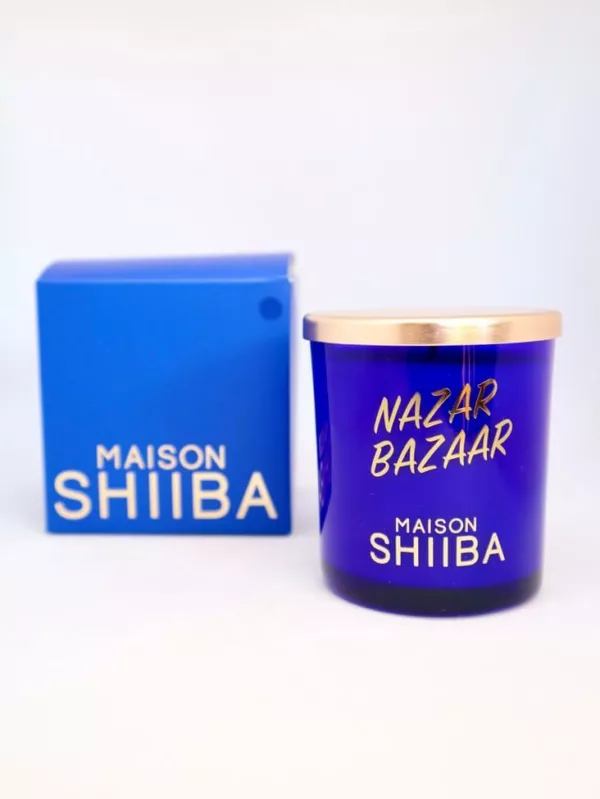 Bougie parfum encens oriental avec couvercle - Bougie à message secret mantra Nazar Bazaar - Maison Shiiba