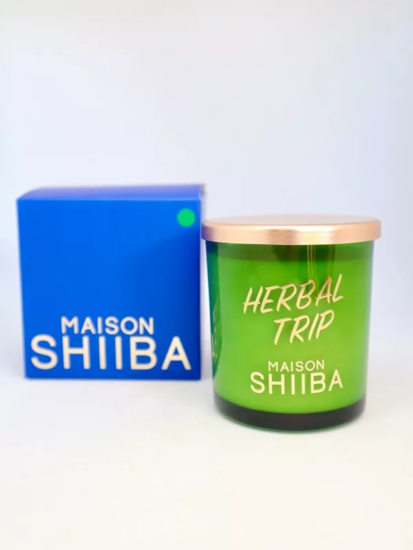 Bougie parfumée aux herbes avec couvercle - Bougie à message secret mantra Herbal Trip - Maison Shiiba