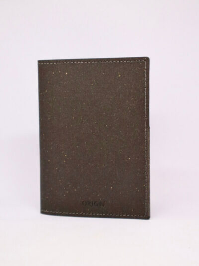 Porte passeport / Etui passeport en cuir recyclé noir - Origin