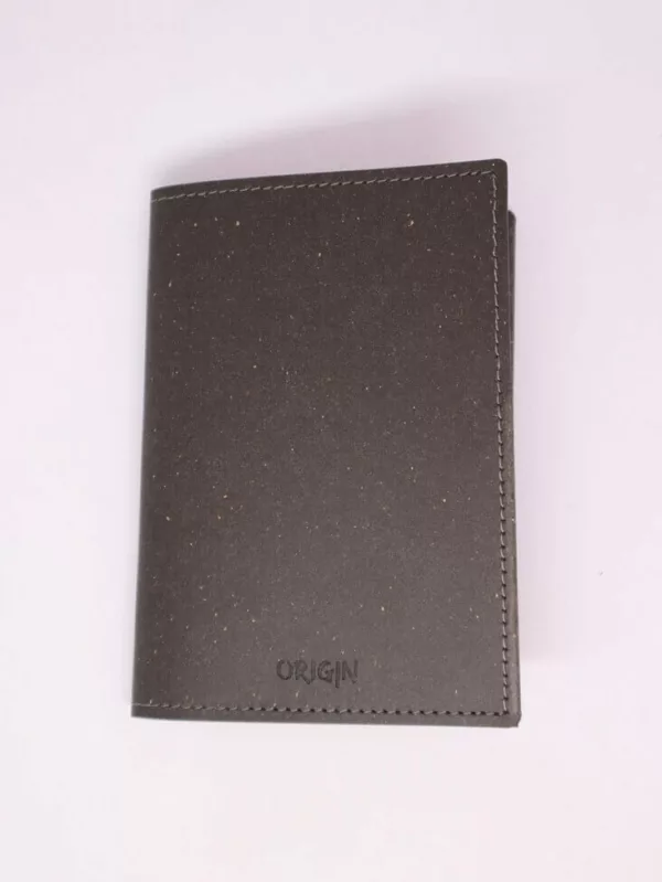 Porte passeport / Etui passeport en cuir recyclé noir - Origin