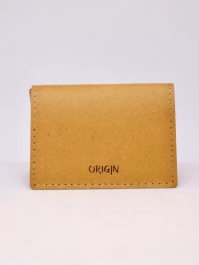 Porte carte mixte homme femme en cuir recyclé marron - Maison Origin