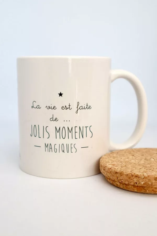 Tasse jolis moments magiques - Mug moments magiques - Marcel & Lily - Cadeau avec message d'amour - Idée cadeau