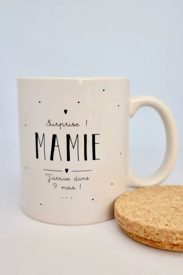 Tasse surprise mamie annonce grossesse - Mug pour (future) mamie - Marcel & Lily - Cadeau mamie - Idée cadeau future grand-mère