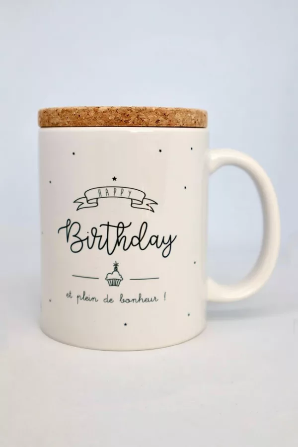 Tasse happy birthday et plein de bonheur - Mug pour anniversaire - Marcel & Lily - Cadeau anniversaire - Idée cadeau pour message d'anniversaire